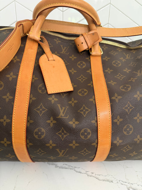 Authentic Louis Vuitton Keepall 60 Bandouliere in Iconic Monogram