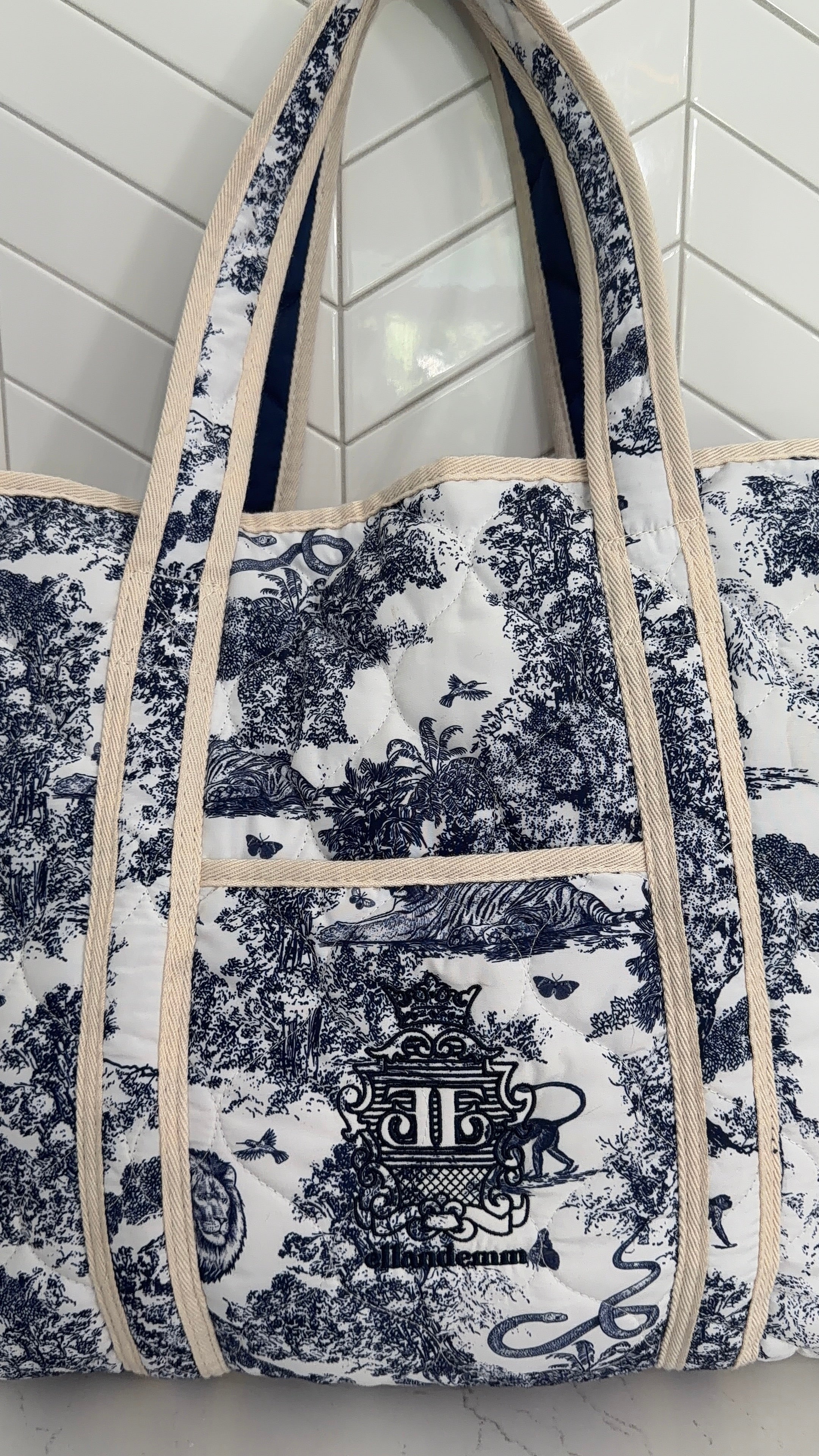 Ellandemm Large Toile Reversible Tote