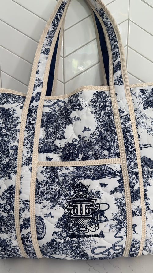 Ellandemm Large Toile Reversible Tote
