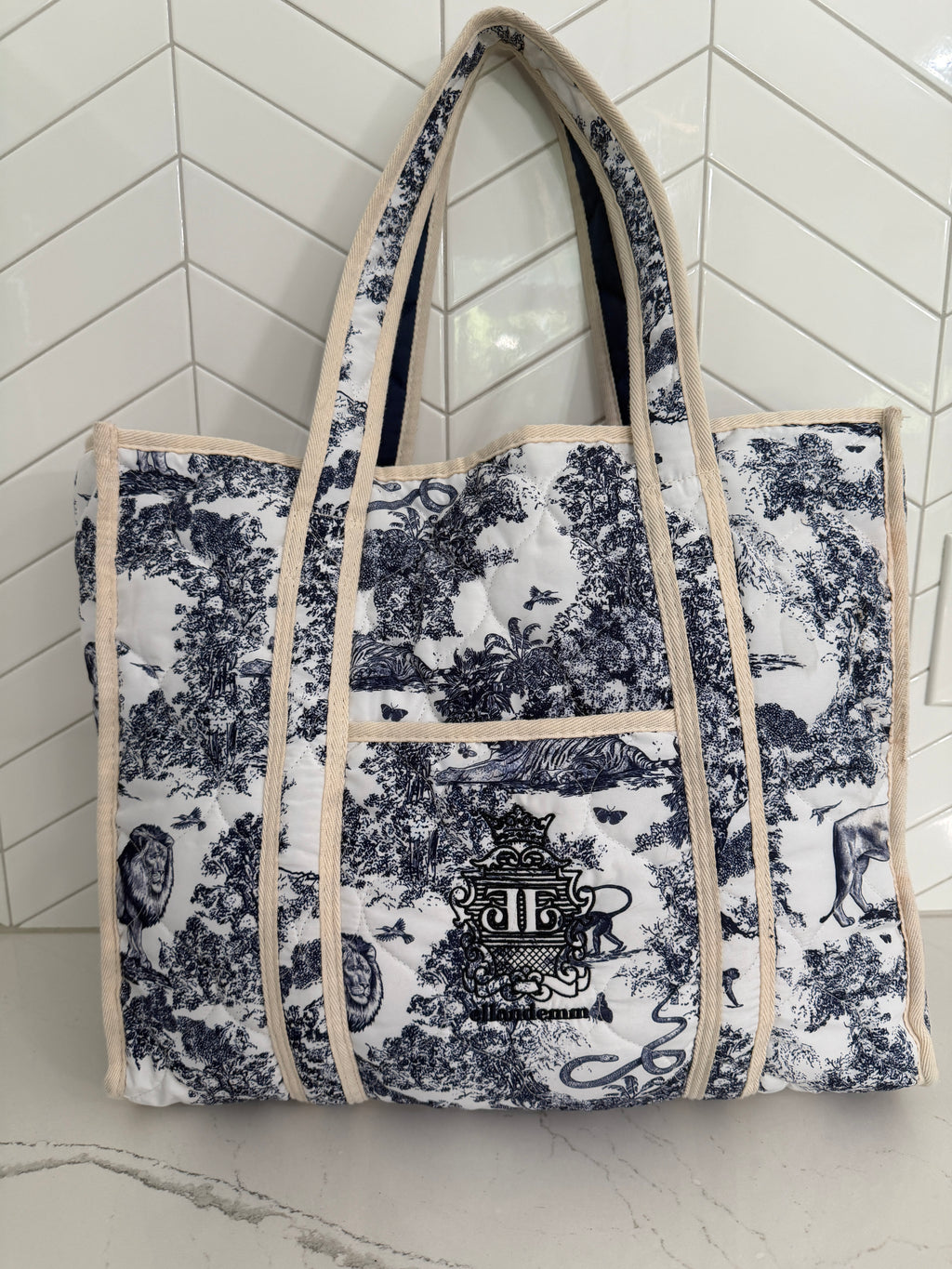 Ellandemm Large Toile Reversible Tote