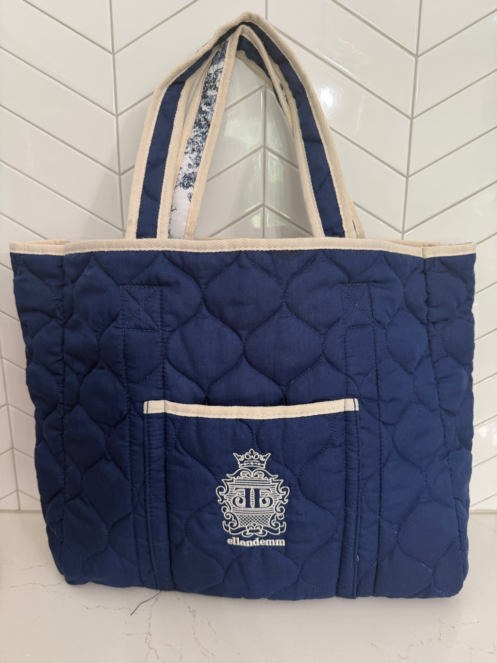 Ellandemm Large Toile Reversible Tote