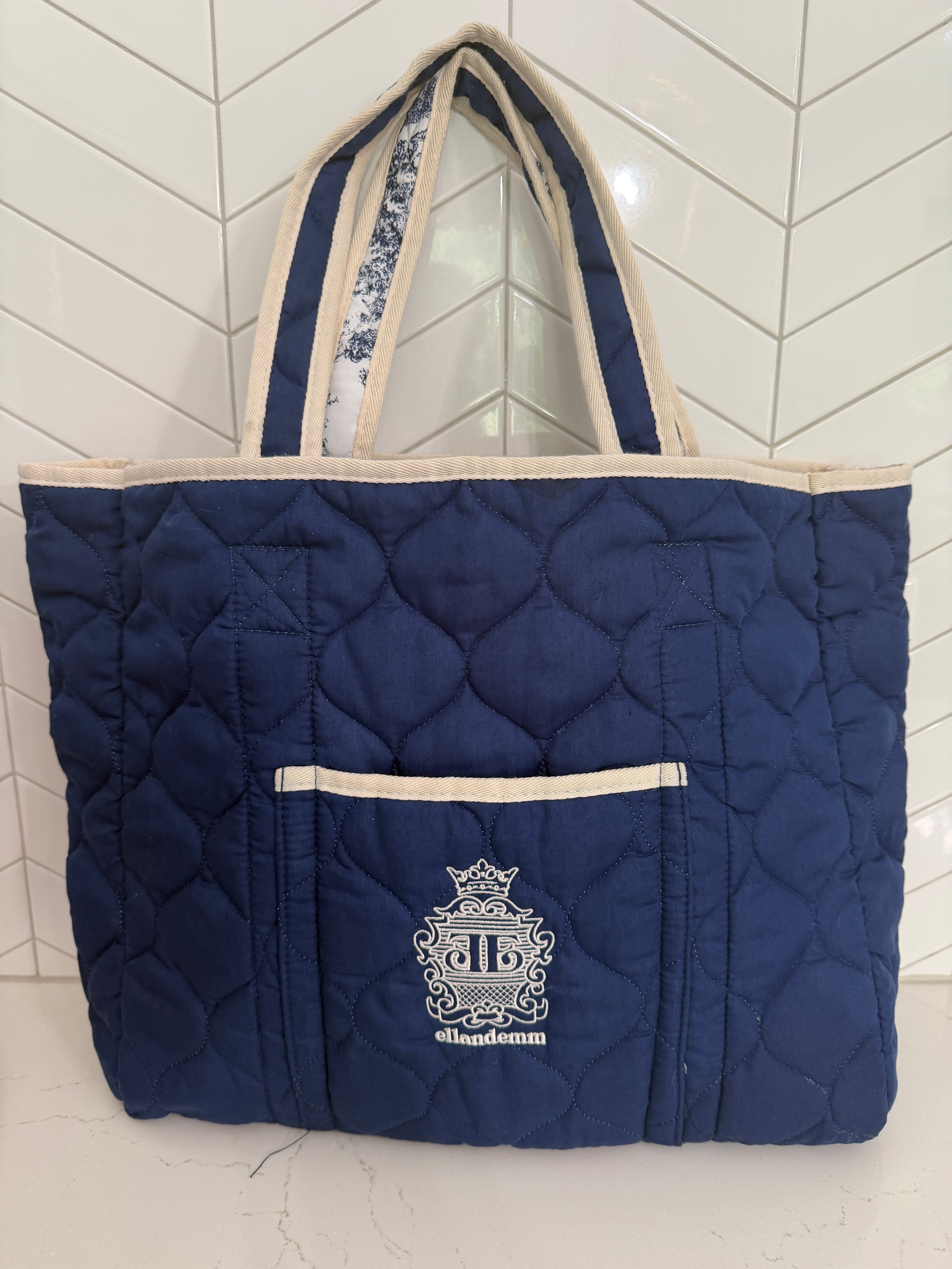 Ellandemm Large Toile Reversible Tote