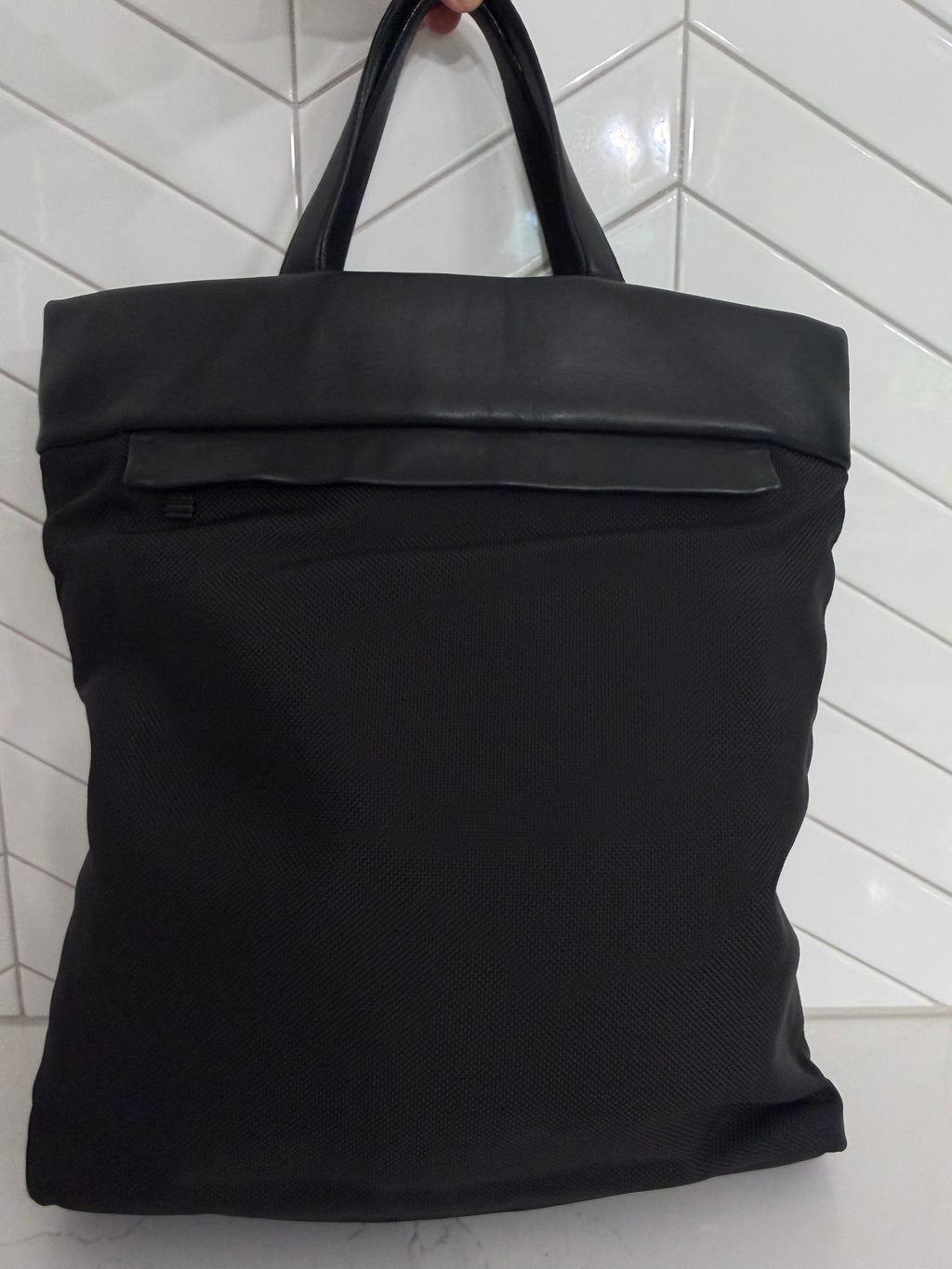 TUMI Black Ballistic Nylon Tote Bag Business Travel Carryall