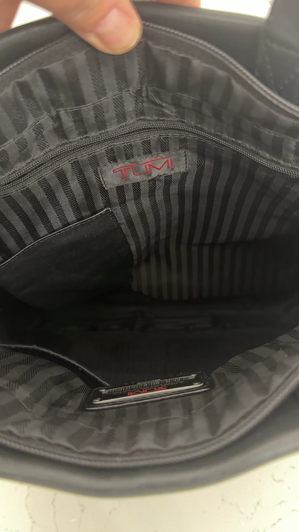 TUMI Black Ballistic Nylon Tote Bag Business Travel Carryall