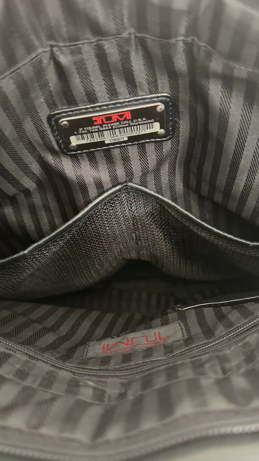 TUMI Black Ballistic Nylon Tote Bag Business Travel Carryall