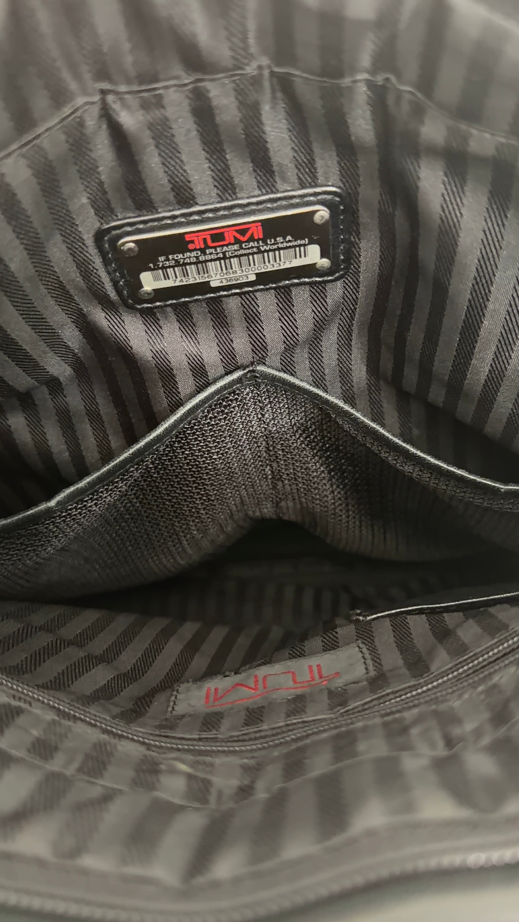 TUMI Black Ballistic Nylon Tote Bag Business Travel Carryall