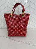Vintage Maurizio Taiuti Red Polka Dot Leather Mini Tote | Made in Italy | Y2K